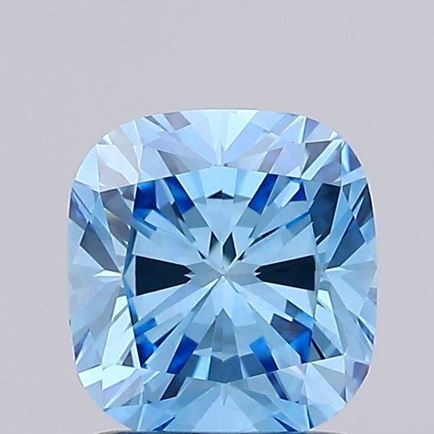 1.36 CT Fancy Vivid Blue CUSHION BRILLIANT
