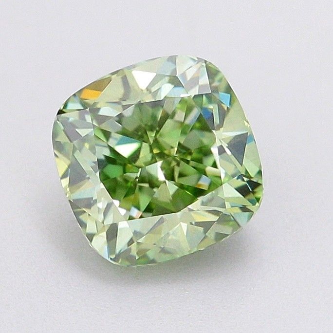 1.53 CT Fancy Vivid Green CUSHION MODIFIED