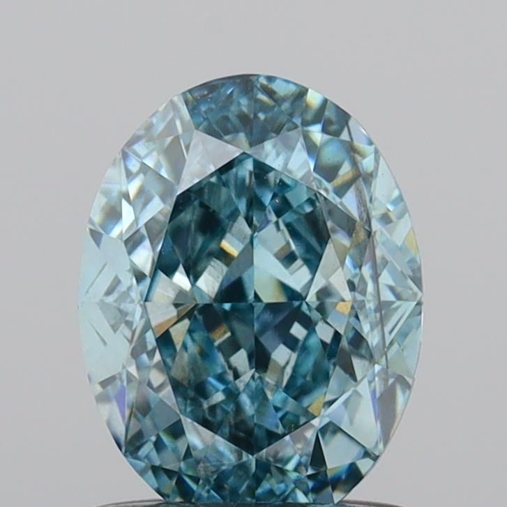 1.01 CT Fancy Vivid Green Blue OVAL