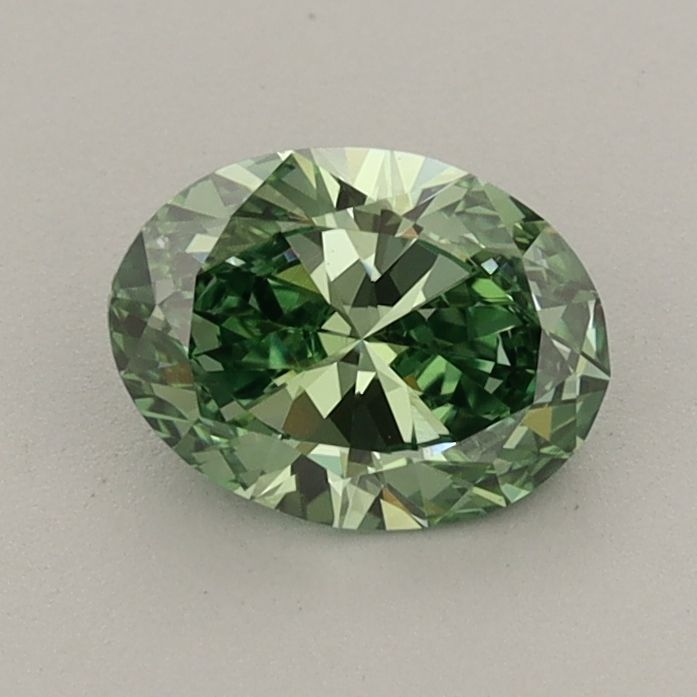 0.77 CT Fancy Vivid Green OVAL