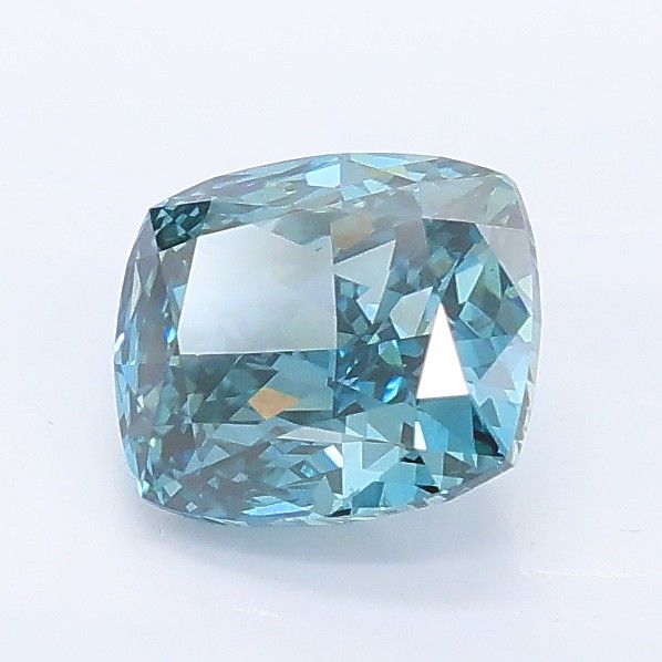 1.23 CT Fancy Vivid Greenish Blue CUSHION MODIFIED