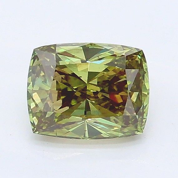 0.96 CT Fancy Vivid Green CUSHION MODIFIED
