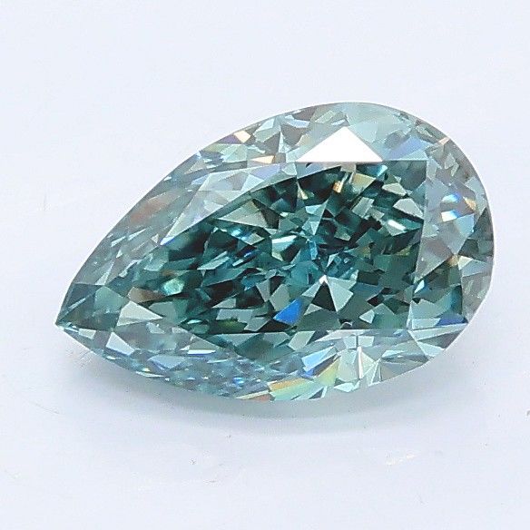 1.09 CT Fancy Vivid Green Blue PEAR