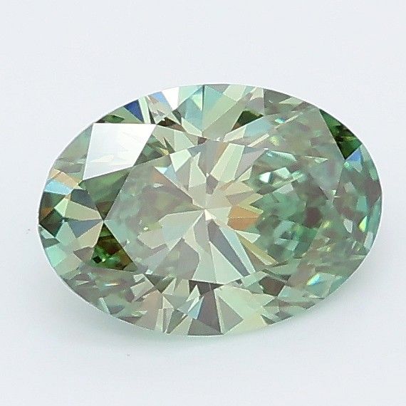 1.01 CT Fancy Vivid Green OVAL