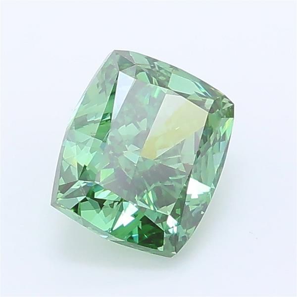 1.01 CT Fancy Vivid Green CUSHION MODIFIED
