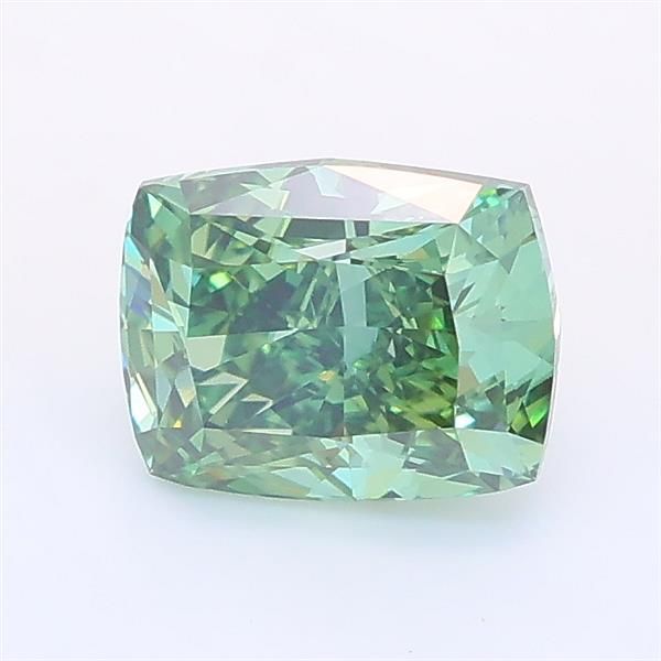 1.09 CT Fancy Vivid Green CUSHION MODIFIED