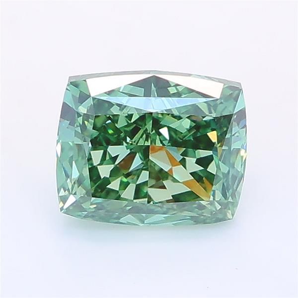 1.09 CT Fancy Vivid Green CUSHION MODIFIED