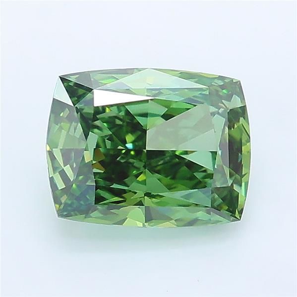 1.51 CT Fancy Vivid Green CUSHION MODIFIED