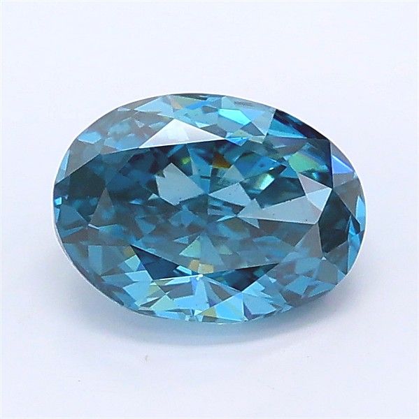 1.08 CT Fancy Vivid Greenish Blue OVAL
