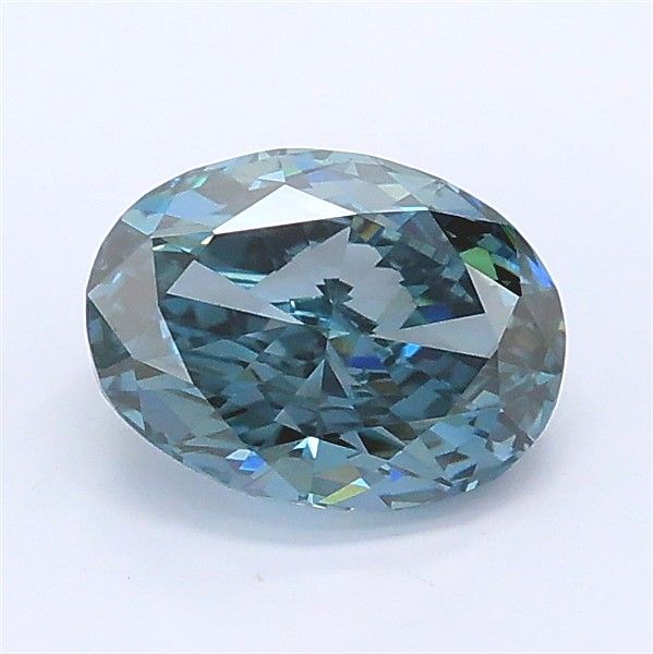 1.06 CT Fancy Intense Greenish Blue OVAL