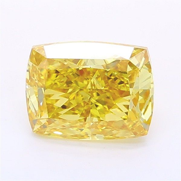 1.27 CT Fancy Vivid Yellow CUSHION MODIFIED