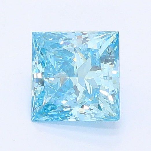 0.76 CT Fancy Vivid Greenish Blue PRINCESS