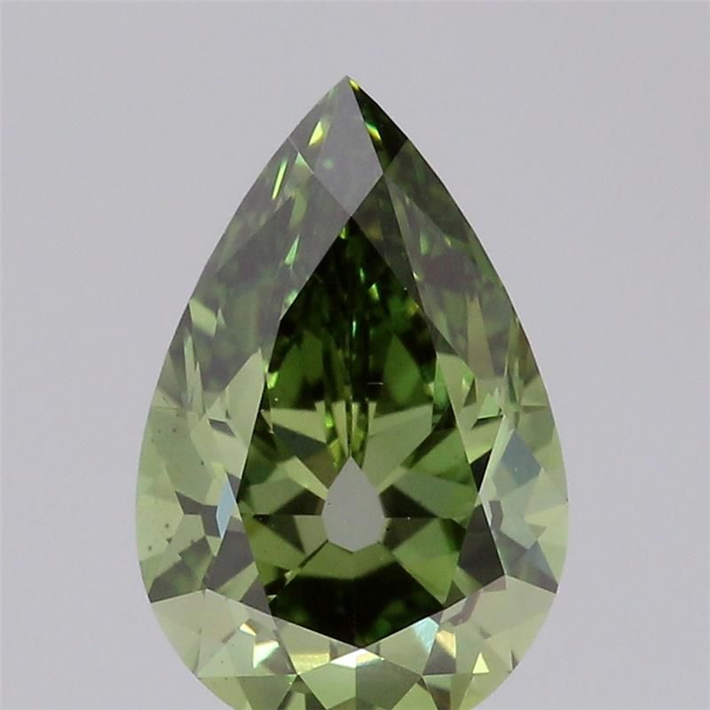 0.97 CT Fancy Vivid Green PEAR