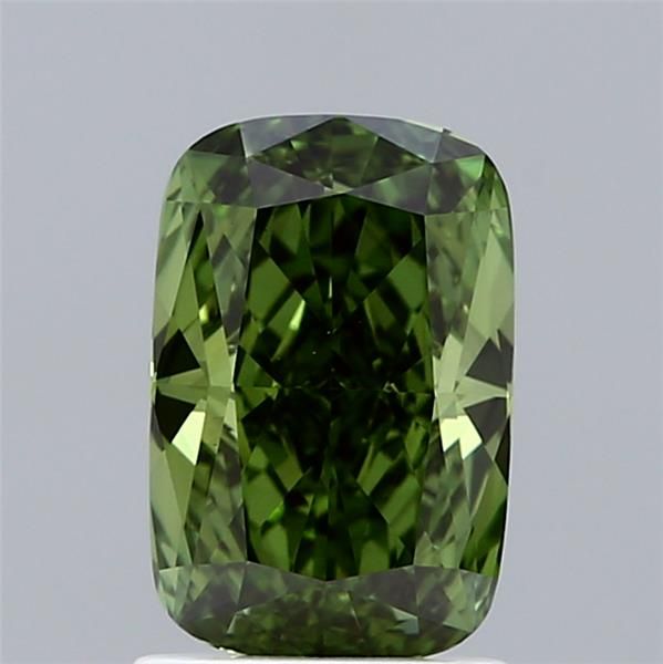 1.51 CT Fancy Vivid Green CUSHION BRILLIANT