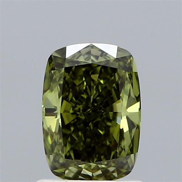 1.07 CT Fancy Vivid Green CUSHION BRILLIANT