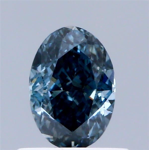 0.76 CT Fancy Vivid Greenish Blue OVAL