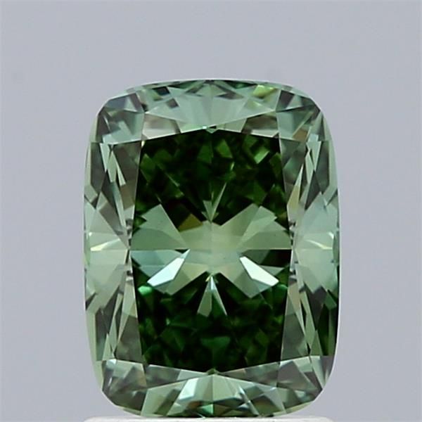 1.51 CT Fancy Vivid Green CUSHION BRILLIANT