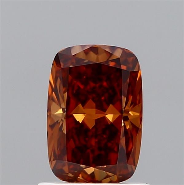 1.06 CT Fancy Vivid Brownish Orange CUSHION BRILLIANT