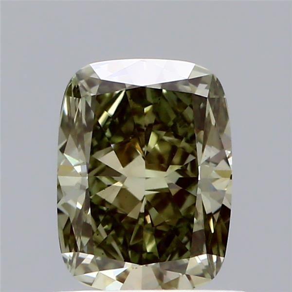 1.02 CT Fancy Gray Green CUSHION BRILLIANT