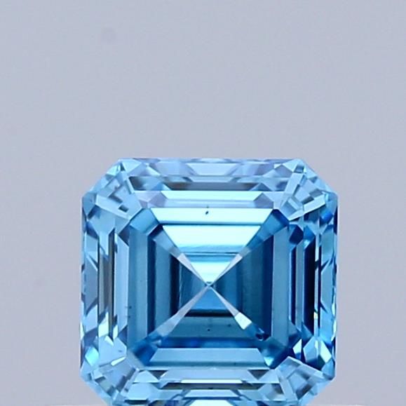 0.56 CT Fancy Vivid Blue SQUARE EMERALD