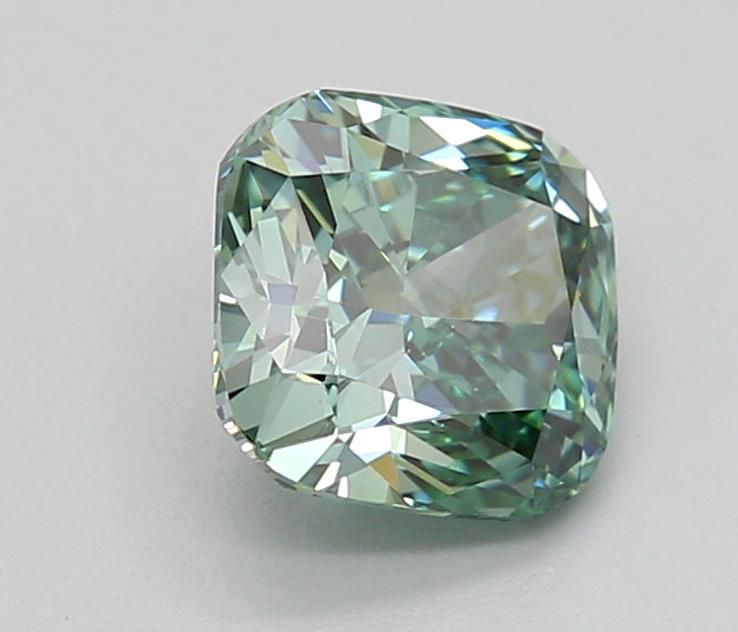 1.0 CT Fancy Vivid Green CUSHION MODIFIED