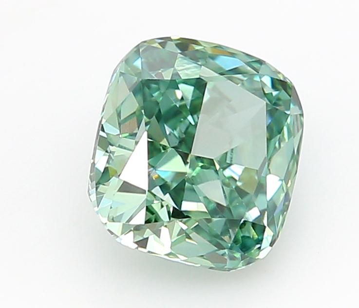 1.02 CT Fancy Vivid Green CUSHION MODIFIED