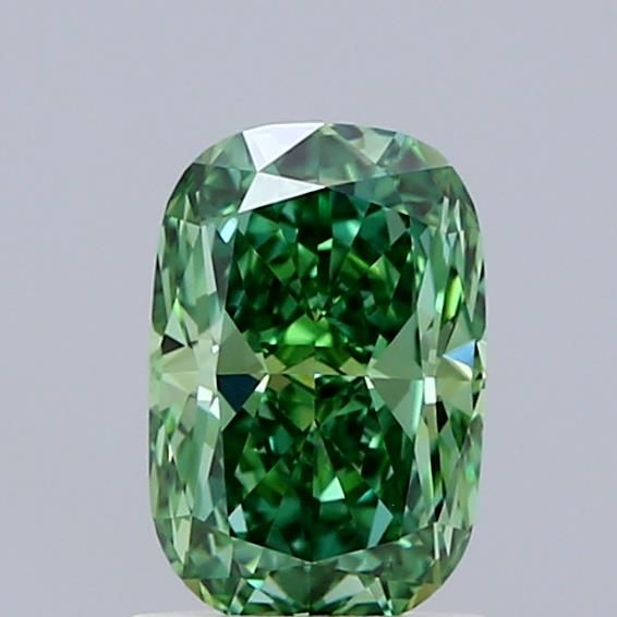 1.08 CT Fancy Vivid Green CUSHION MODIFIED