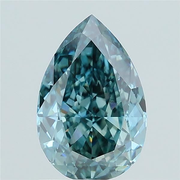 1.72 CT Fancy Vivid Greenish Blue PEAR