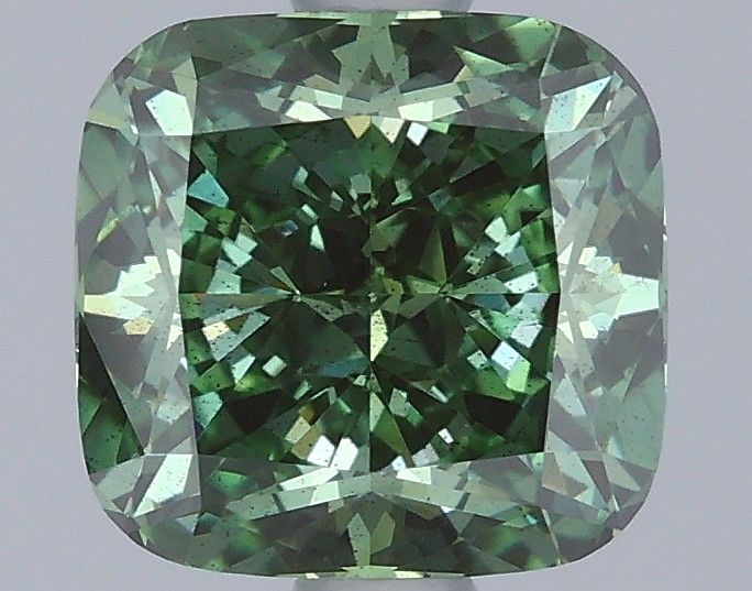 1.59 CT Fancy Vivid Green CUSHION MODIFIED
