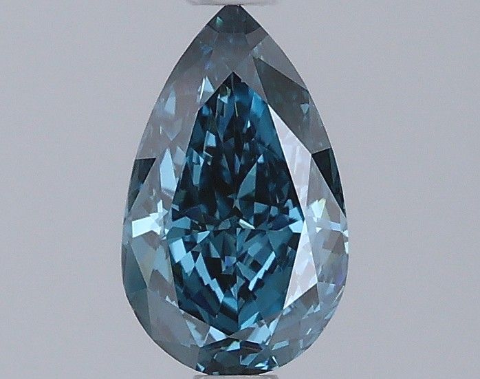 0.92 CT Fancy Vivid Green Blue PEAR