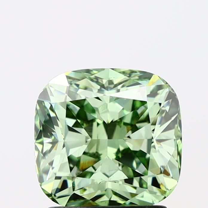 2.01 CT Fancy Vivid Green CUSHION MODIFIED