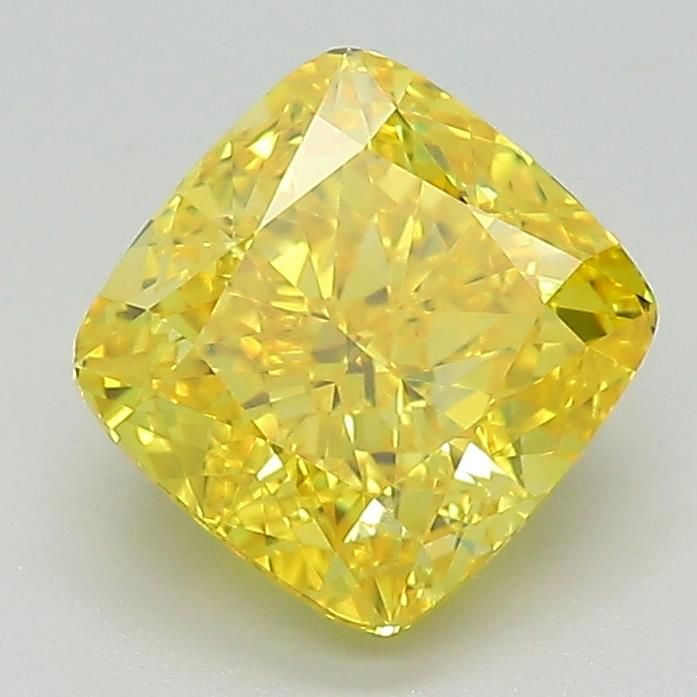 1.39 CT Fancy Vivid Yellow CUSHION MODIFIED