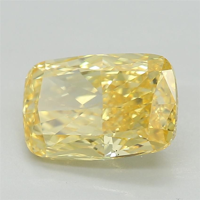1.53 CT Fancy Vivid Yellow CUSHION BRILLIANT