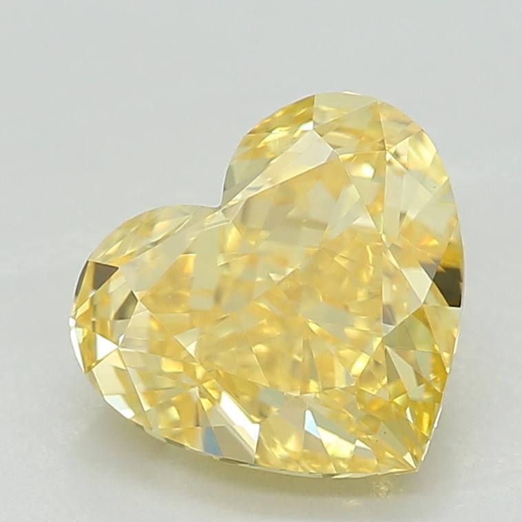 1.07 CT Fancy Vivid Yellow HEART