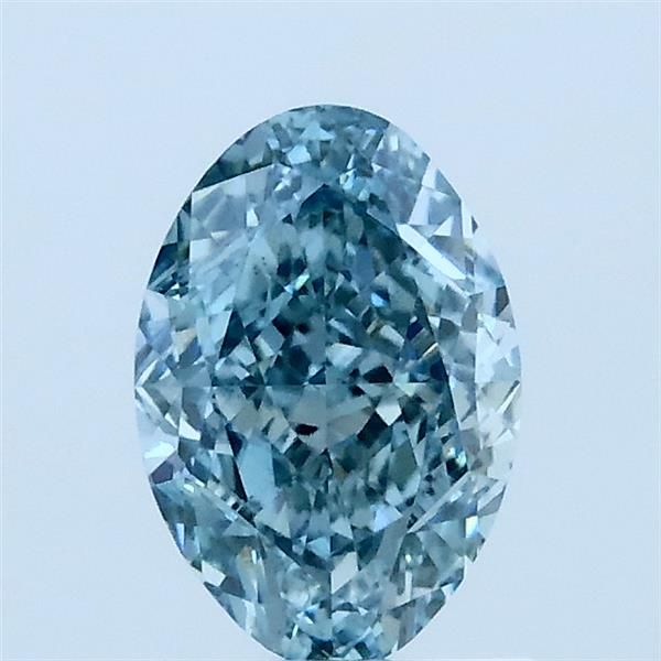 1.06 CT Fancy Intense Greenish Blue OVAL