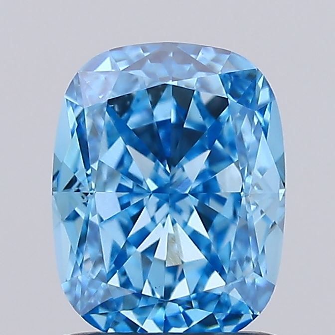 1.52 CT Fancy Vivid Blue CUSHION MODIFIED