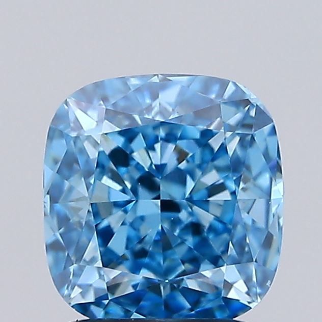 1.52 CT Fancy Vivid Blue CUSHION MODIFIED