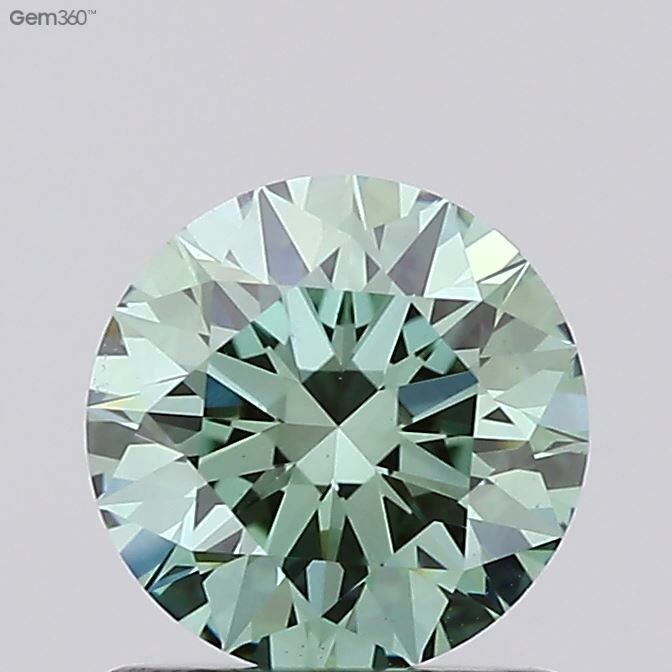 0.96 CT Fancy Vivid Green ROUND