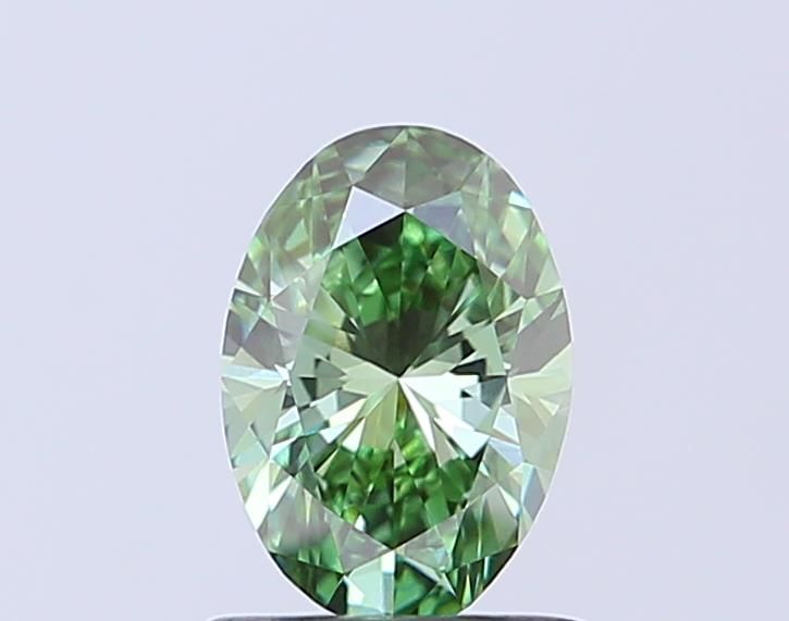0.77 CT Fancy Vivid Green OVAL