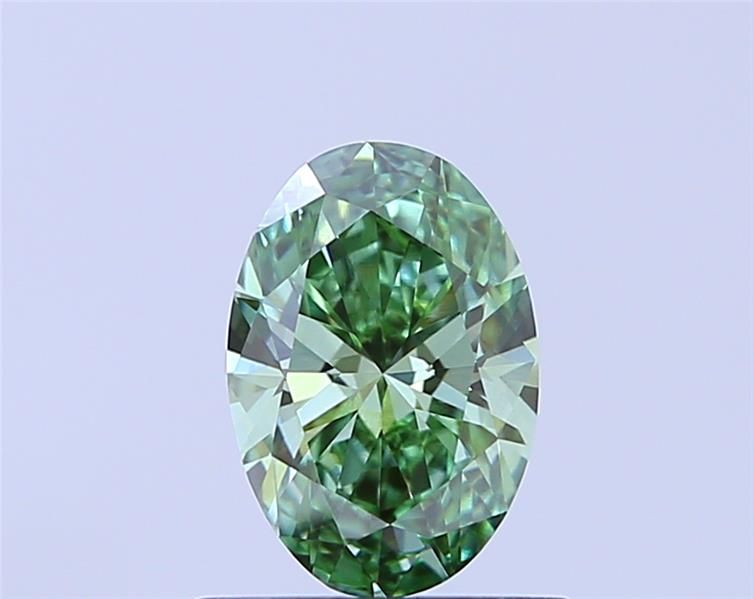 0.74 CT Fancy Vivid Green OVAL