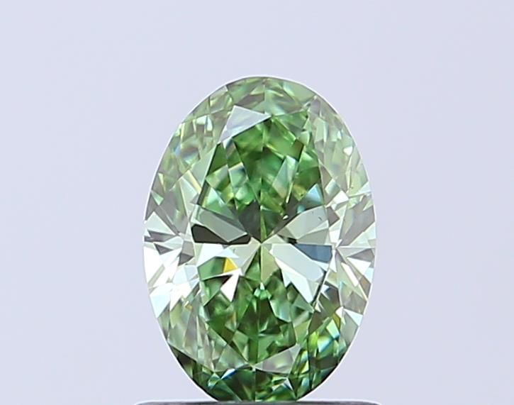 0.76 CT Fancy Vivid Green OVAL