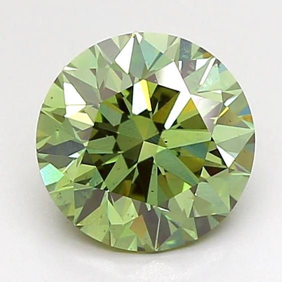 1.53 CT Fancy Vivid Green ROUND