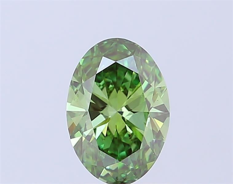 1.37 CT Fancy Vivid Green OVAL
