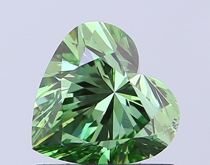 1.0 CT Fancy Vivid Green HEART