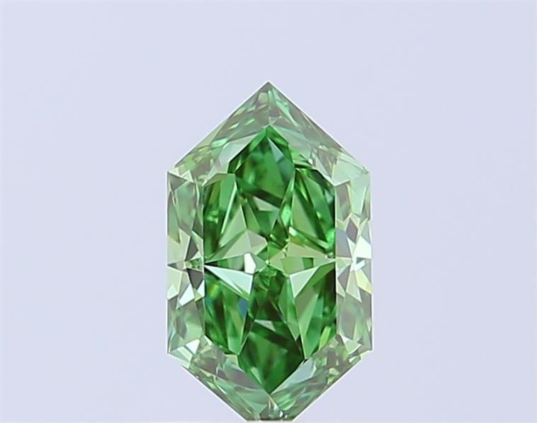 1.02 CT Fancy Vivid Green HEXAGONAL