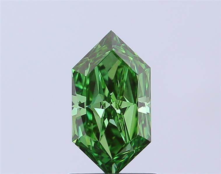 1.01 CT Fancy Vivid Green HEXAGONAL