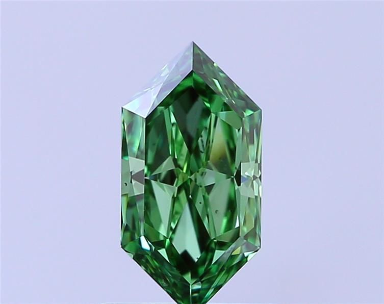 1.01 CT Fancy Vivid Green HEXAGONAL
