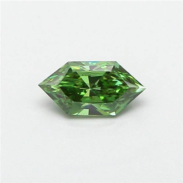 0.91 CT Fancy Vivid Green HEXAGONAL