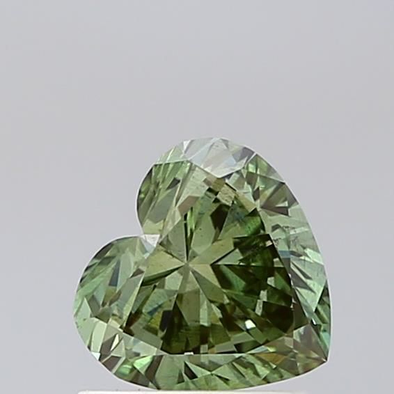 1.0 CT Fancy Vivid Green HEART