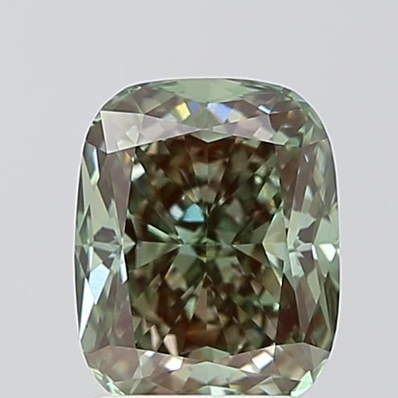2.03 CT Fancy Green CUSHION MODIFIED